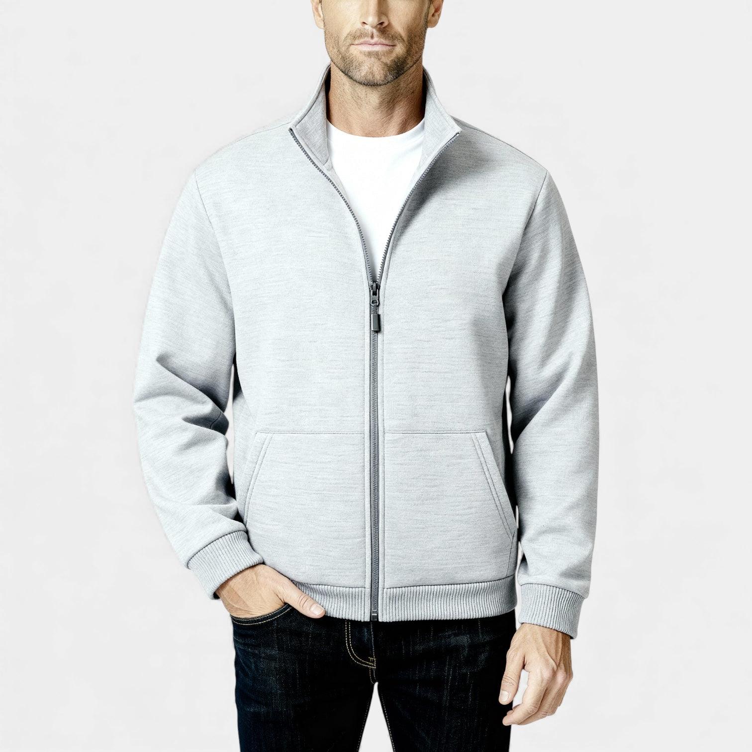Men's Lightweight Full Zip Track Jacket - Casual Design for Activewear and Everyday Use