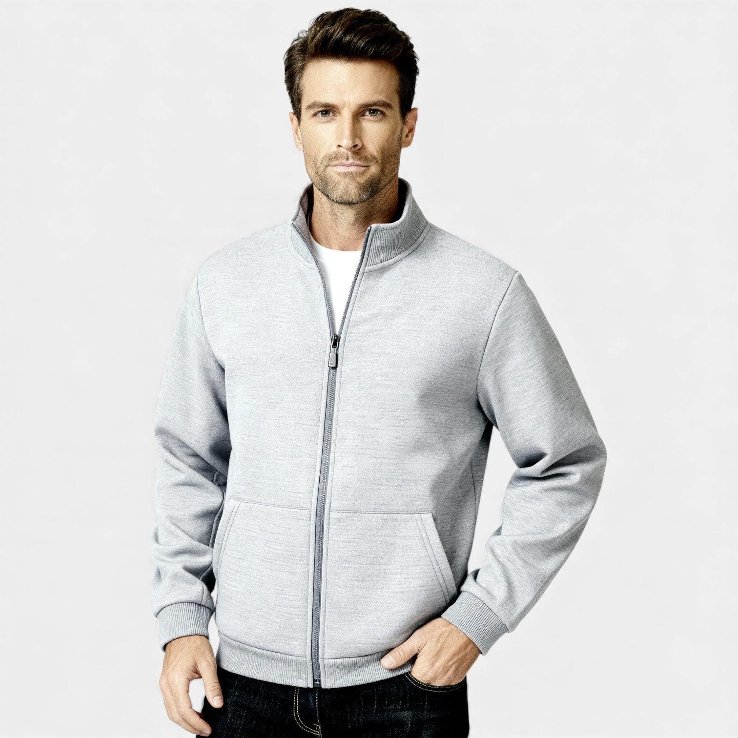 Men's Lightweight Full Zip Track Jacket - Casual Design for Activewear and Everyday Use