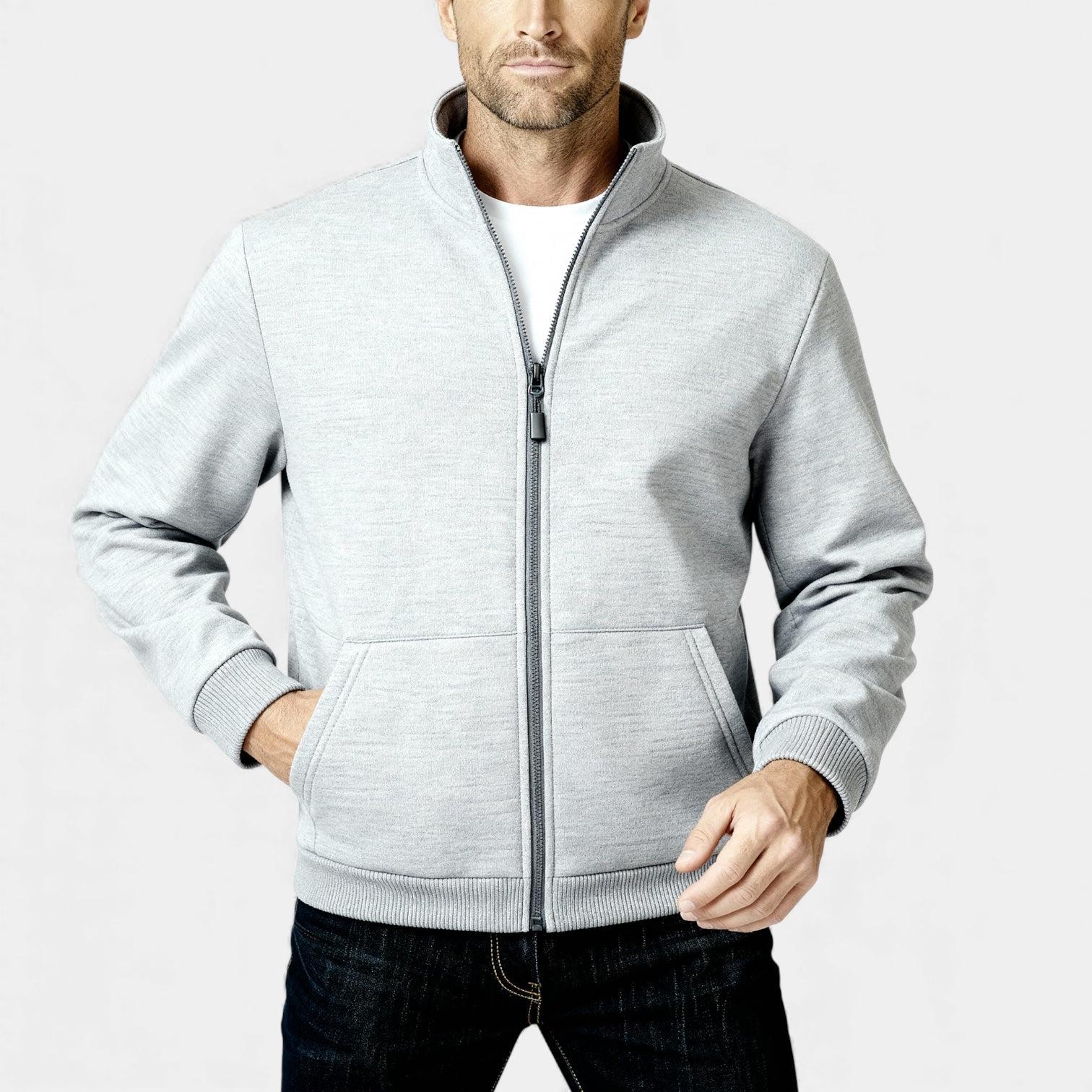Men's Lightweight Full Zip Track Jacket - Casual Design for Activewear and Everyday Use