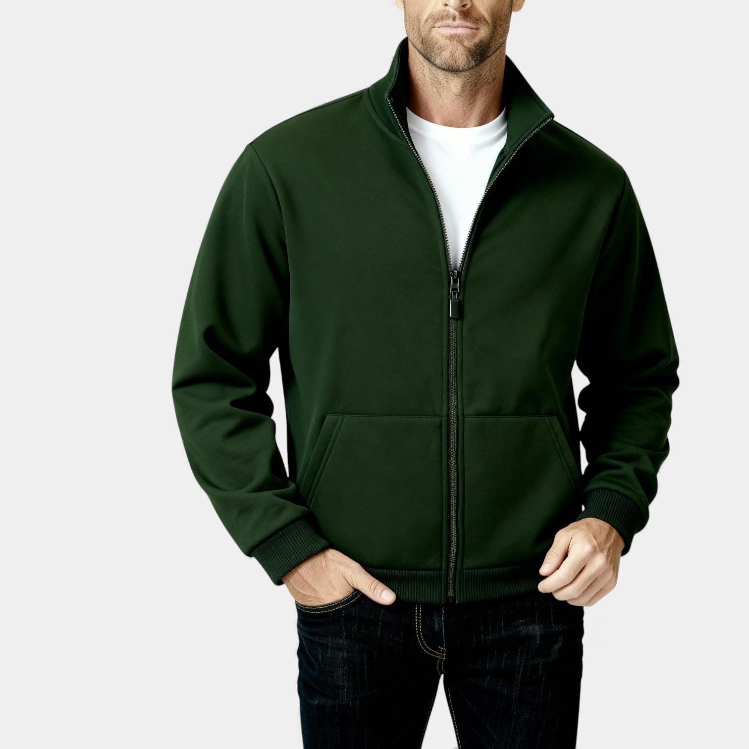 Men's Lightweight Full Zip Track Jacket - Casual Design for Activewear and Everyday Use