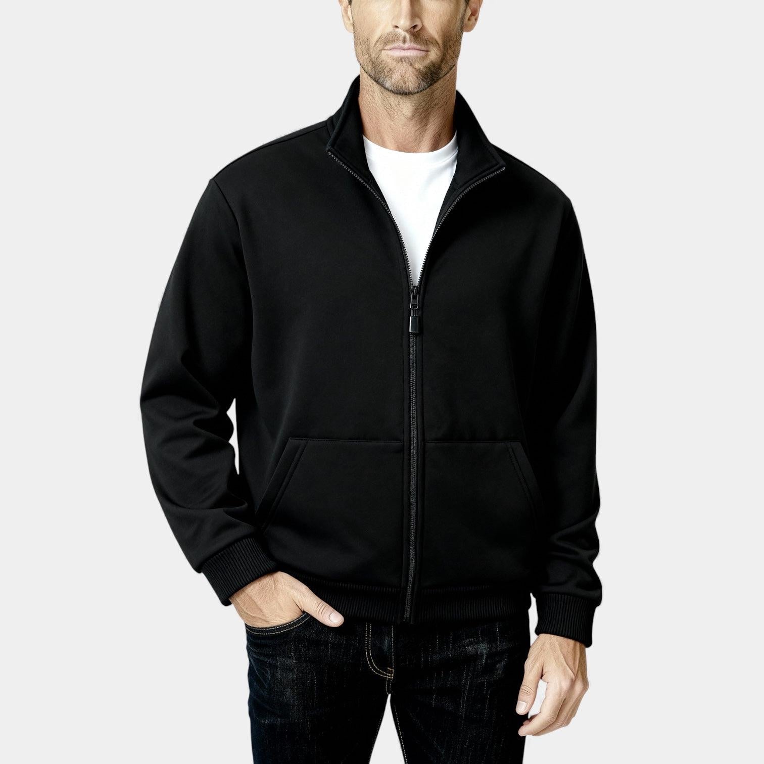 Men's Lightweight Full Zip Track Jacket - Casual Design for Activewear and Everyday Use