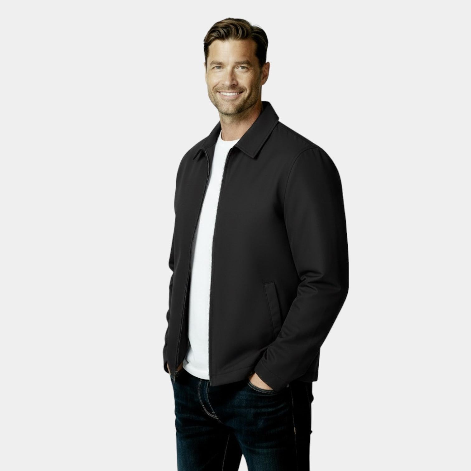 Men's Lightweight Harrington Jacket - Windbreaker Style for Casual Wear - Versatile Outerwear in Multiple Colors