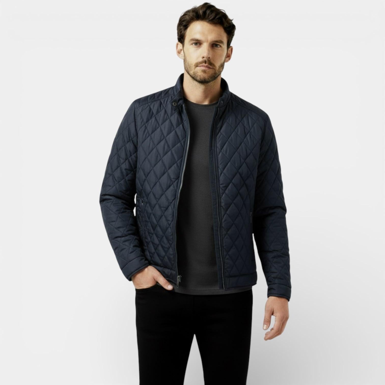 Men's Lightweight Quilted Harrington Jacket - Windbreaker for Casual Wear and Outdoor Activities