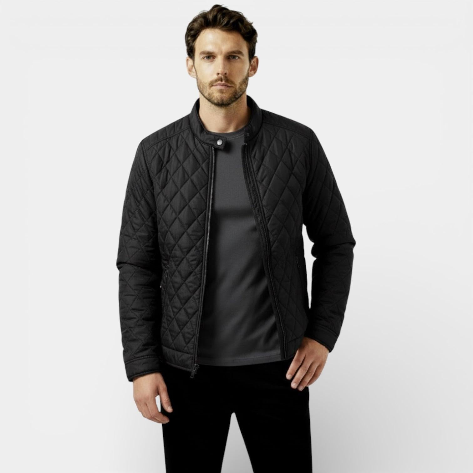 Men's Lightweight Quilted Harrington Jacket - Windbreaker for Casual Wear and Outdoor Activities