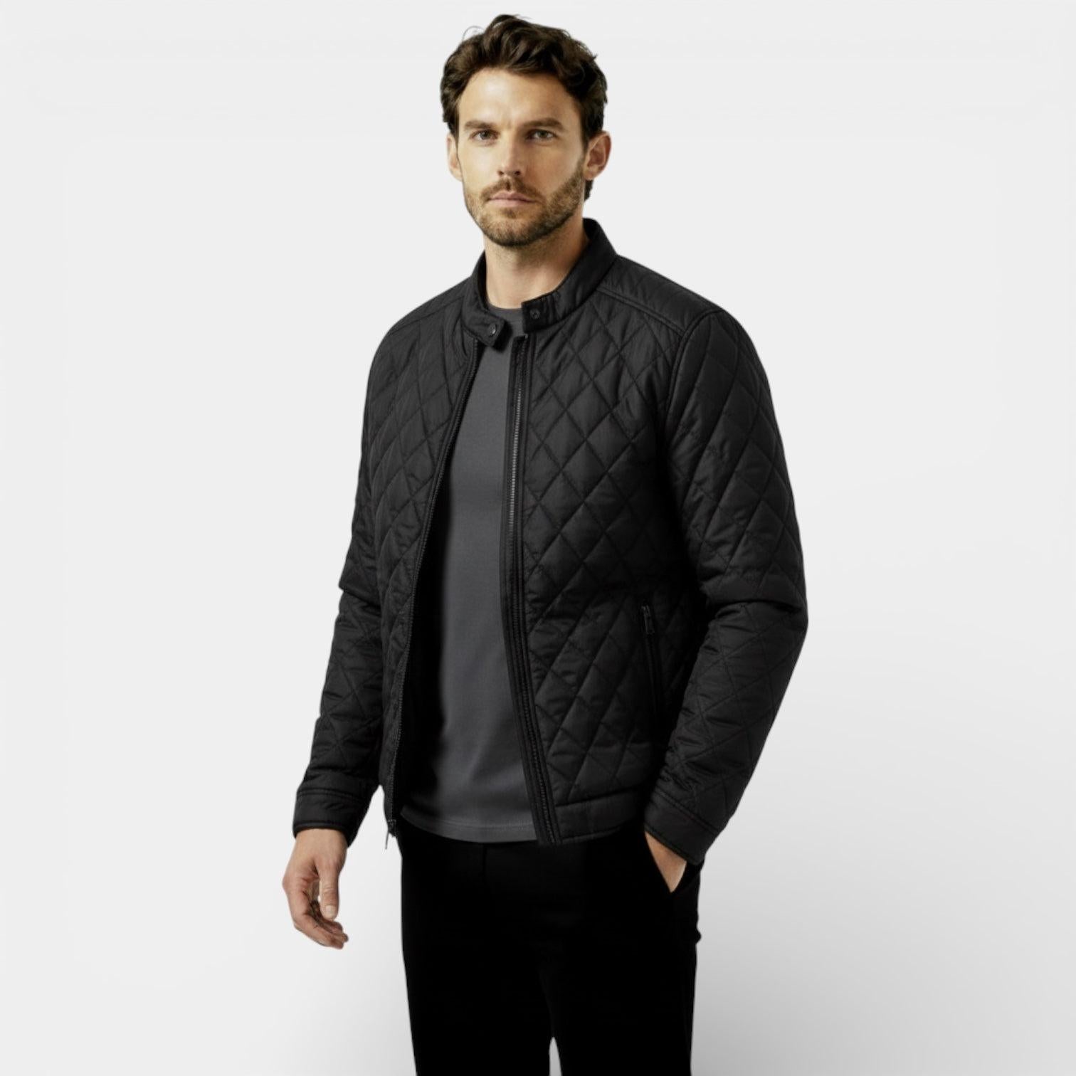 Men's Lightweight Quilted Harrington Jacket - Windbreaker for Casual Wear and Outdoor Activities