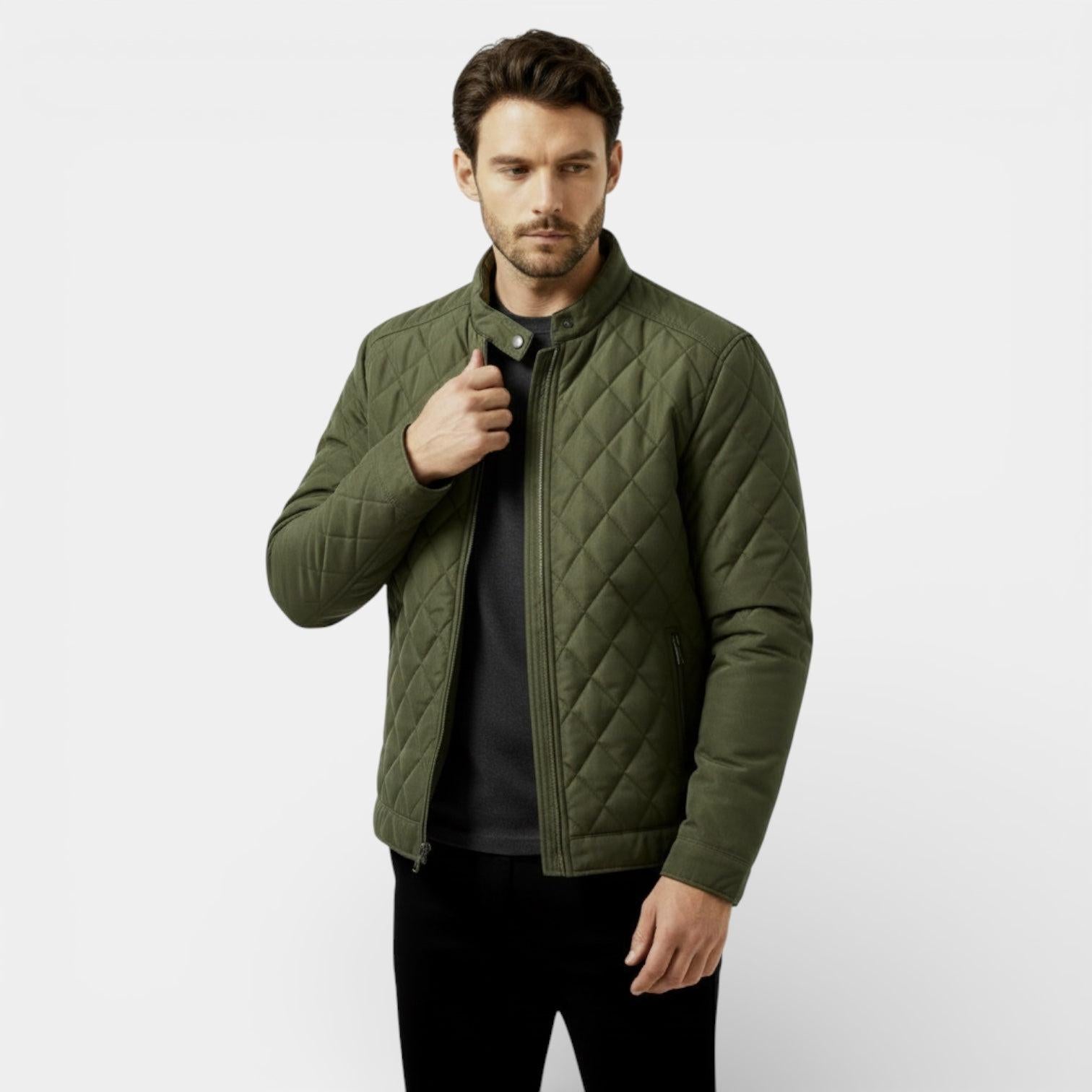 Men's Lightweight Quilted Harrington Jacket - Windbreaker for Casual Wear and Outdoor Activities