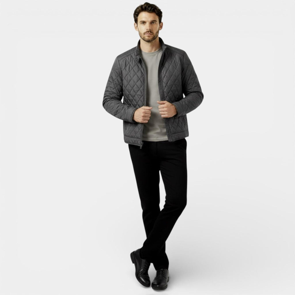 Men's Lightweight Quilted Harrington Jacket - Windbreaker for Casual Wear and Outdoor Activities