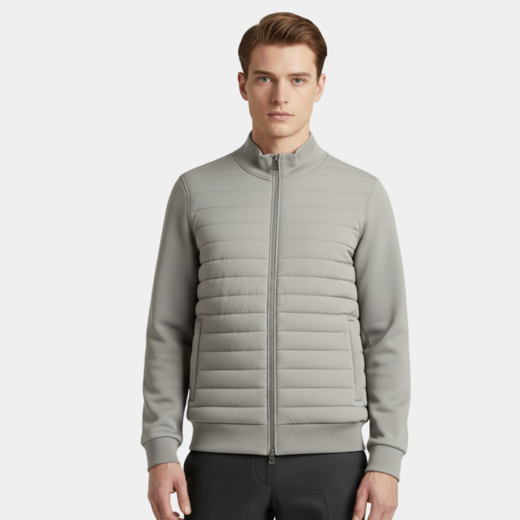 Men's Lightweight Quilted Puffer Jacket - Windbreaker Style for Outdoor Activities and Casual Wear