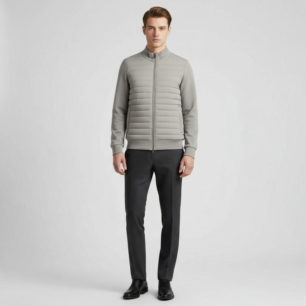 Men's Lightweight Quilted Puffer Jacket - Windbreaker Style for Outdoor Activities and Casual Wear