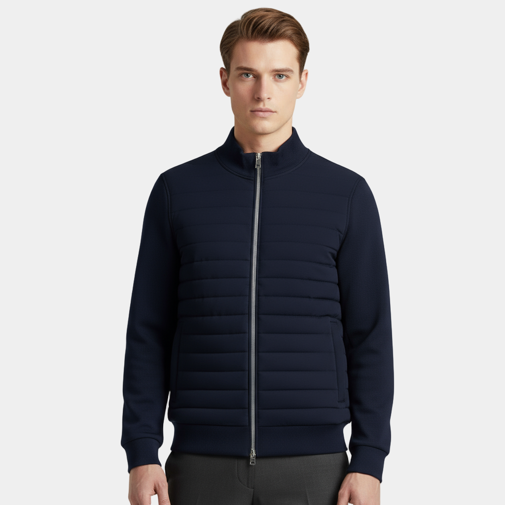 Men's Lightweight Quilted Puffer Jacket - Windbreaker Style for Outdoor Activities and Casual Wear