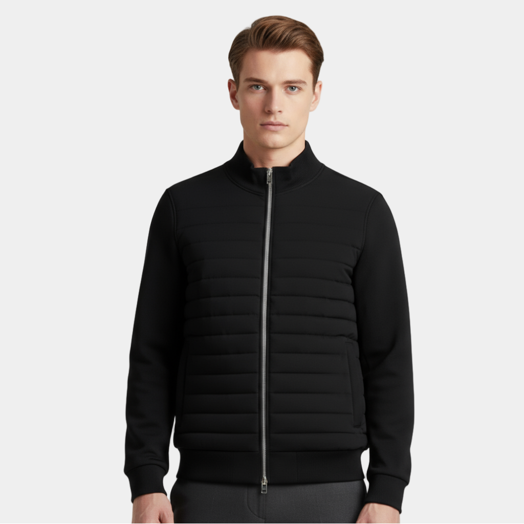 Men's Lightweight Quilted Puffer Jacket - Windbreaker Style for Outdoor Activities and Casual Wear