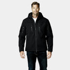 Men's Lightweight Softshell Utility Jacket with Hood - Multi-Zip Design for Outdoor Activities and Everyday Wear