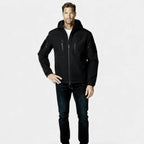 Men's Lightweight Softshell Utility Jacket with Hood - Multi-Zip Design for Outdoor Activities and Everyday Wear