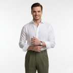 Men's Linen Shirt - Lightweight Breathable Fabric - Spread Collar - Casual or Formal Wear