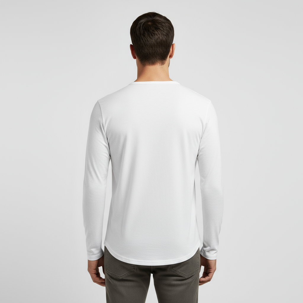 Men's Long Sleeve Cotton Henley T-Shirt for Casual Wear and Layering, Comfortable Fit