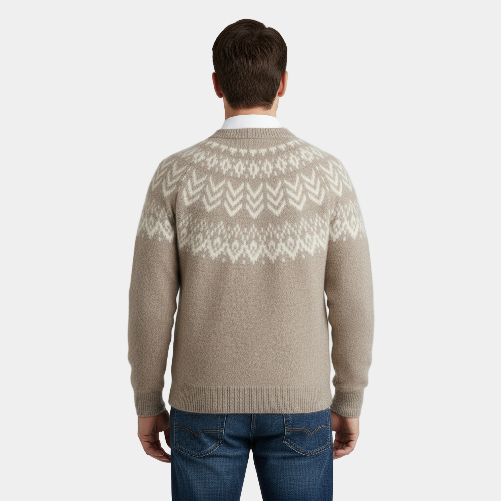 Men's Merino Wool Christmas Sweater - Festive Knit Design for Holiday Gatherings and Winter Celebrations