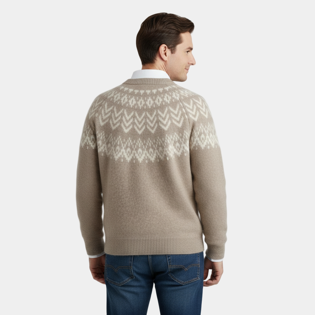 Men's Merino Wool Christmas Sweater - Festive Knit Design for Holiday Gatherings and Winter Celebrations