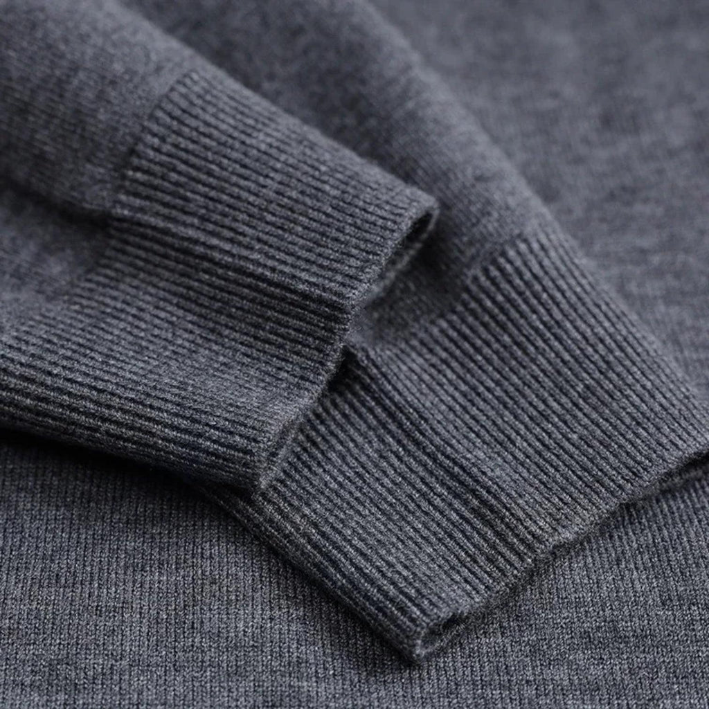 Men's Merino Wool Mock Neck Sweater - Raglan Sleeve Knit Jumper for Casual Wear