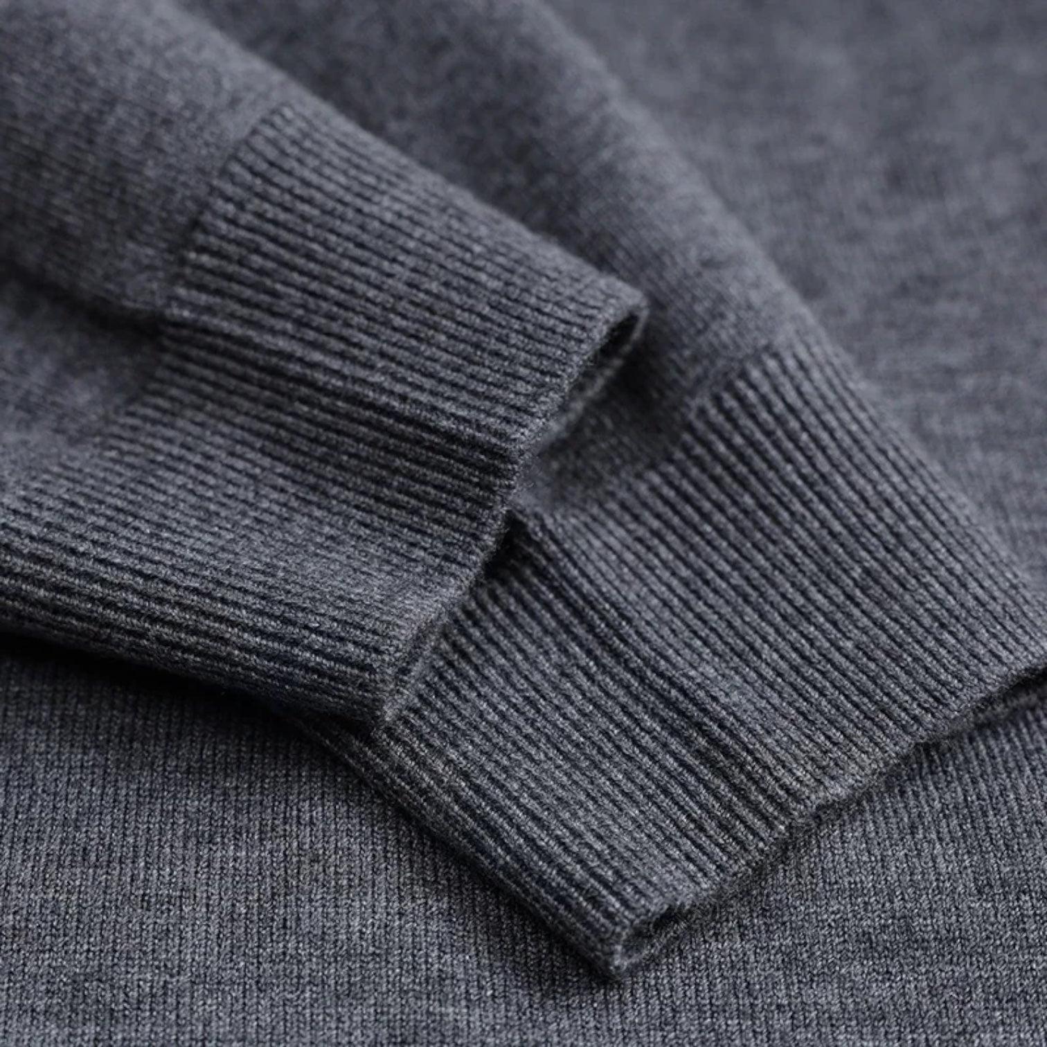 Men's Merino Wool Mock Neck Sweater - Raglan Sleeve Knit Jumper for Casual Wear