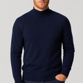 Men's Merino Wool Mock Neck Sweater - Raglan Sleeve Knit Jumper for Casual Wear