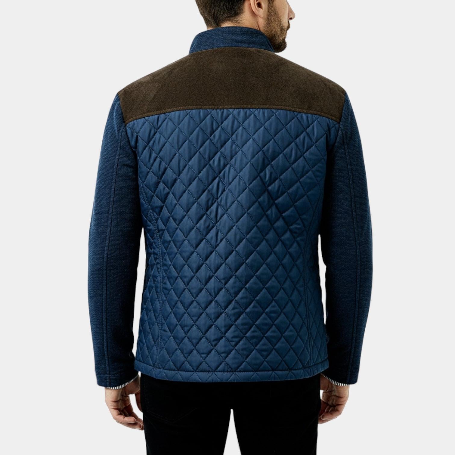 Men's Quilted Hybrid Jacket - Suede Finish - Casual Outerwear for Fall/Winter - Lightweight and Stylish