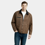 Men's Retro Zipper Jacket - Lightweight Cotton Blend - Casual Vintage Style Outerwear