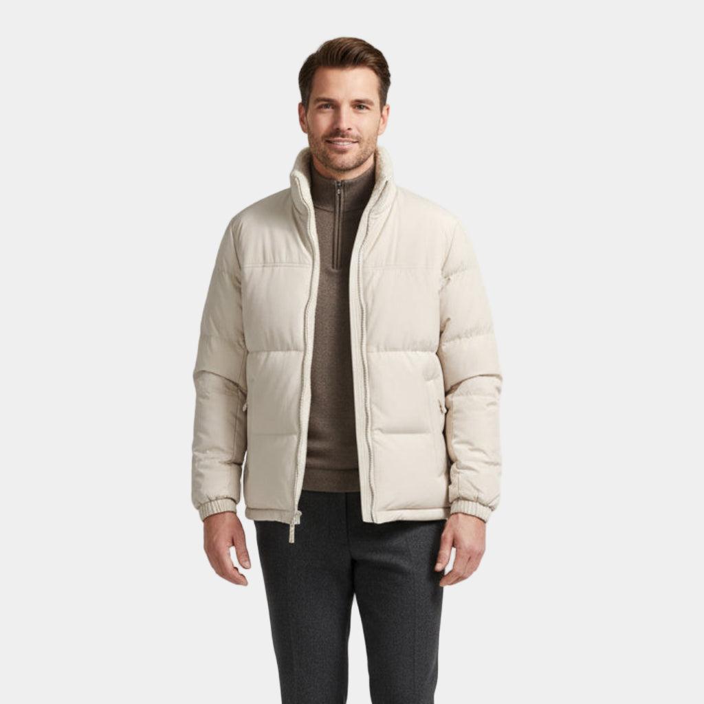 Men's Reversible Puffer Jacket - Sherpa Fleece & Padded Design for Winter Wear - Versatile Outerwear for Cold Weather