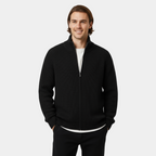 Men's Ribbed Knit Turtleneck Sweater - Full-Zip Jumper for Casual and Smart-Casual Wear