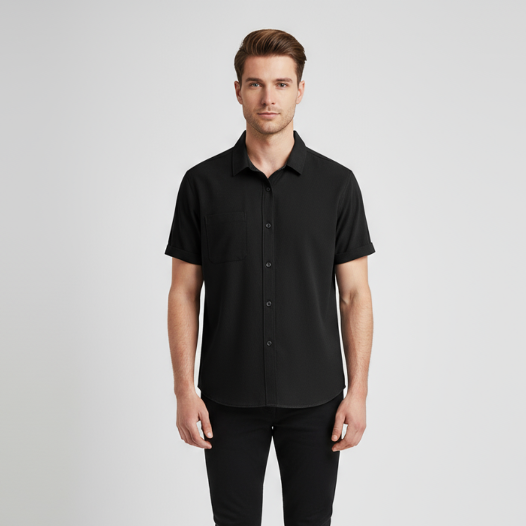 Men's Satin Piqué Short Sleeve Polo Shirt - Slim Fit Casual Wear for Everyday Style