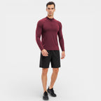 Men's Stretch Performance Quarter Zip Shirt - Moisture-Wicking Sport Top for Activewear and Outdoor Activities