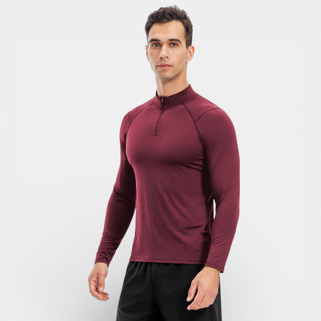 Men's Stretch Performance Quarter Zip Shirt - Moisture-Wicking Sport Top for Activewear and Outdoor Activities