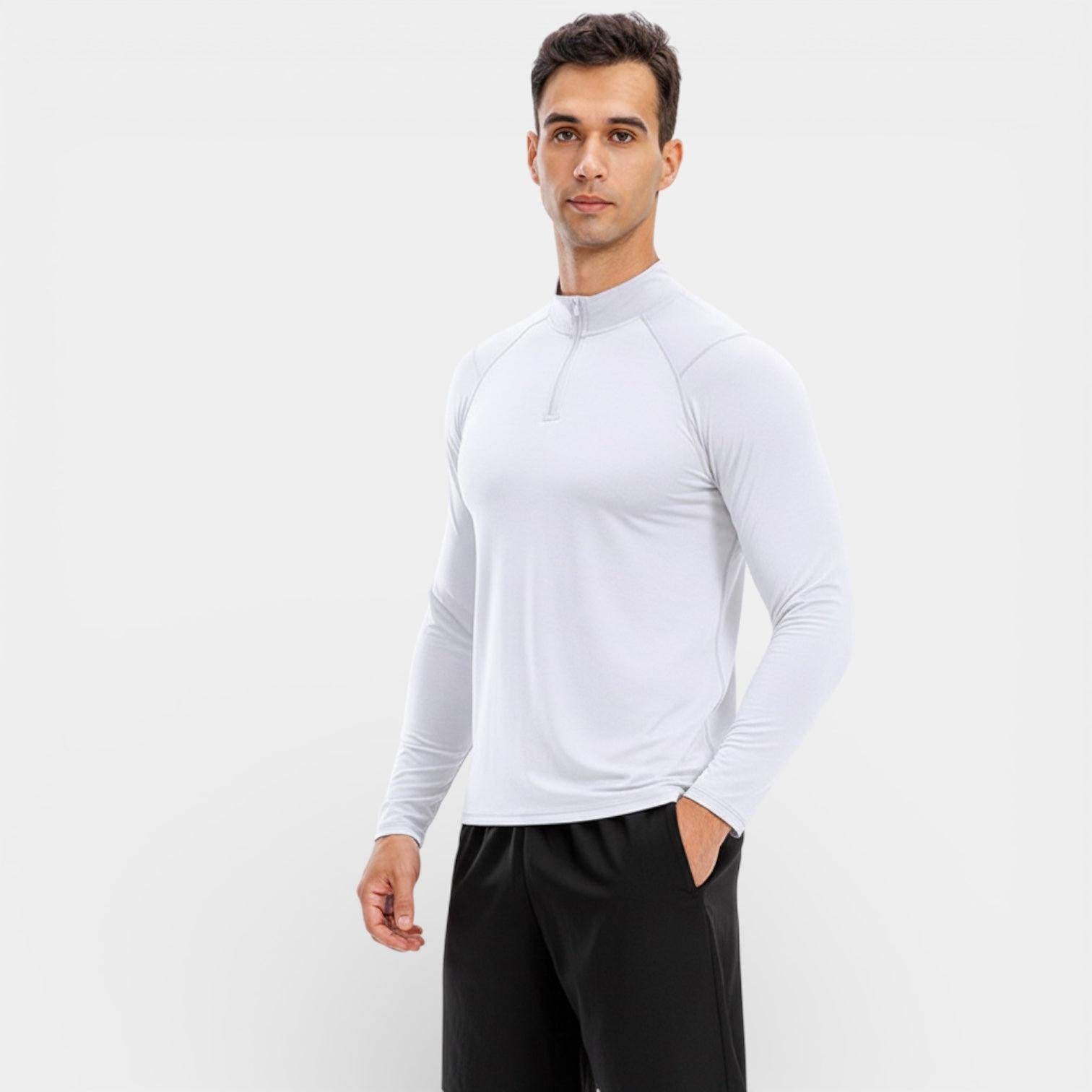 Men's Stretch Performance Quarter Zip Shirt - Moisture-Wicking Sport Top for Activewear and Outdoor Activities