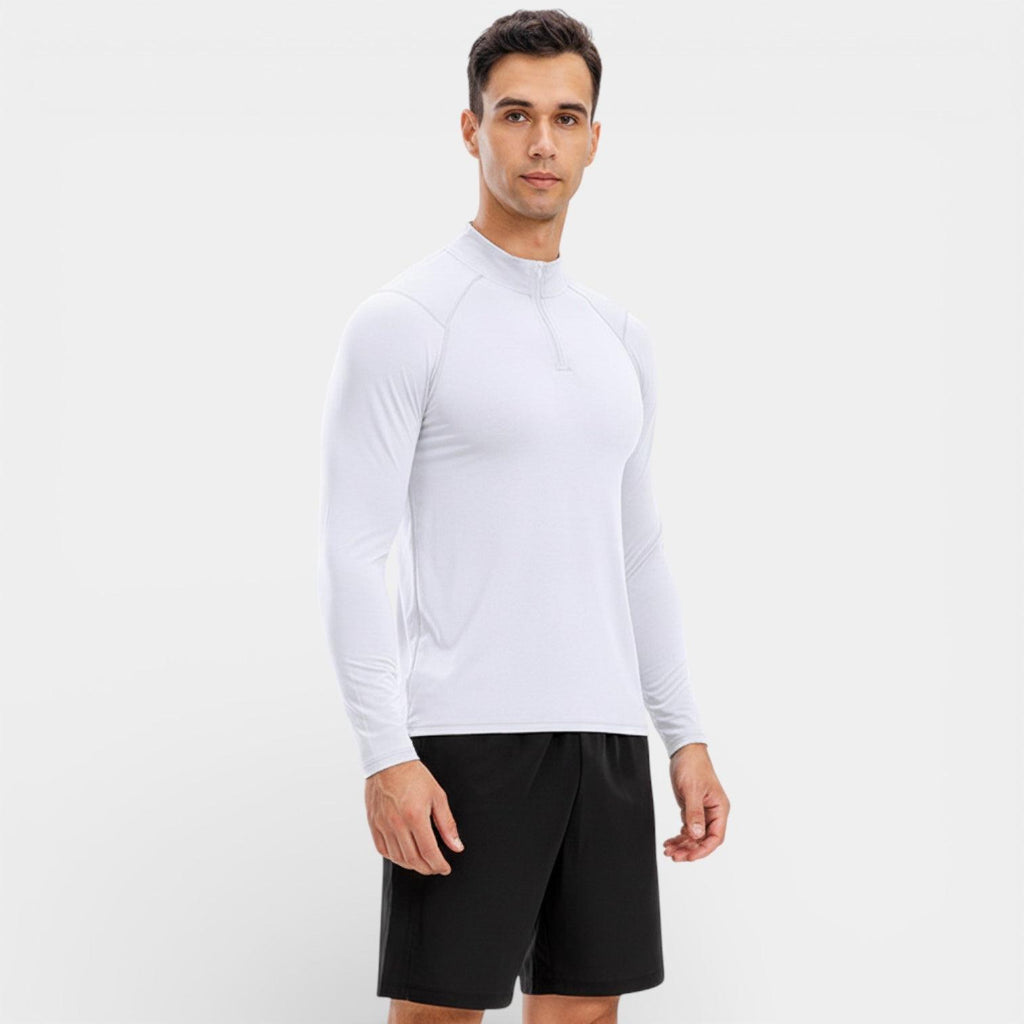 Men's Stretch Performance Quarter Zip Shirt - Moisture-Wicking Sport Top for Activewear and Outdoor Activities