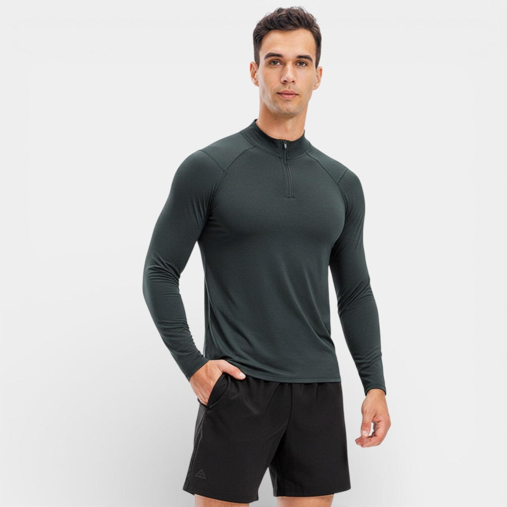Men's Stretch Performance Quarter Zip Shirt - Moisture-Wicking Sport Top for Activewear and Outdoor Activities