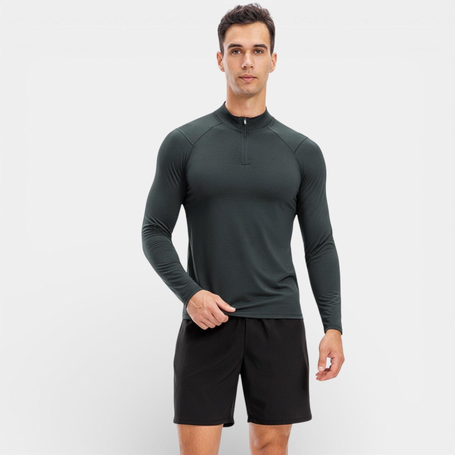 Men's Stretch Performance Quarter Zip Shirt - Moisture-Wicking Sport Top for Activewear and Outdoor Activities