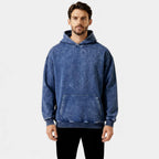 Men's Vintage Washed Hoodie - Relaxed Fit Cotton Blend - Casual Wear for Everyday Comfort