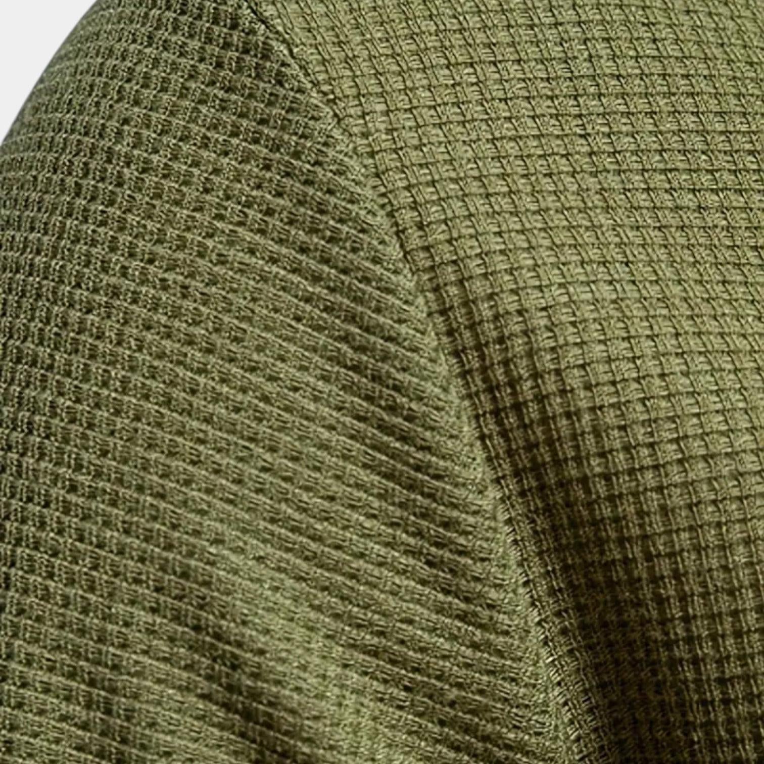 Men's Waffle-Knit Cotton Henley Sweatshirt for Casual Wear and Layering