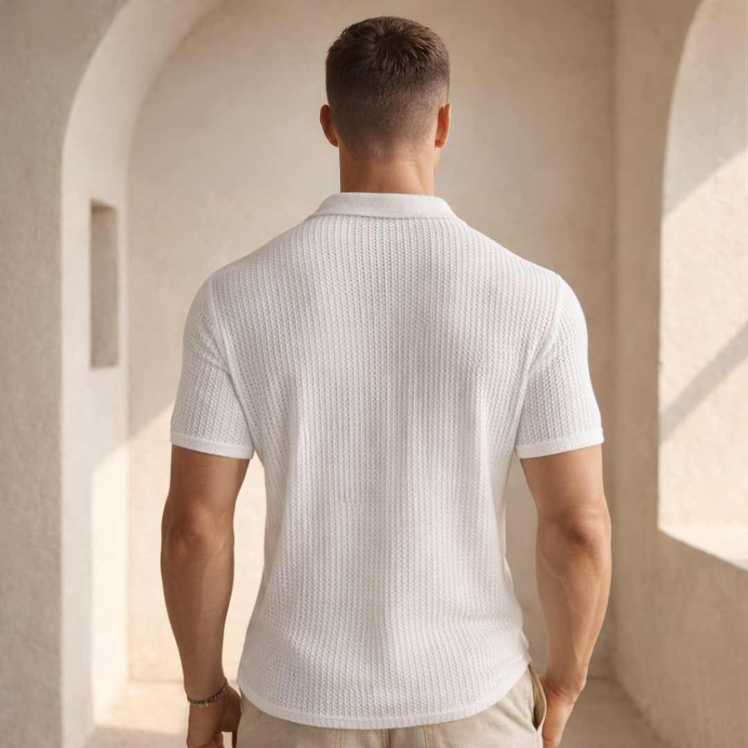 Men's Waffle Knit Short Sleeve Shirt - Casual Comfort for Everyday Wear