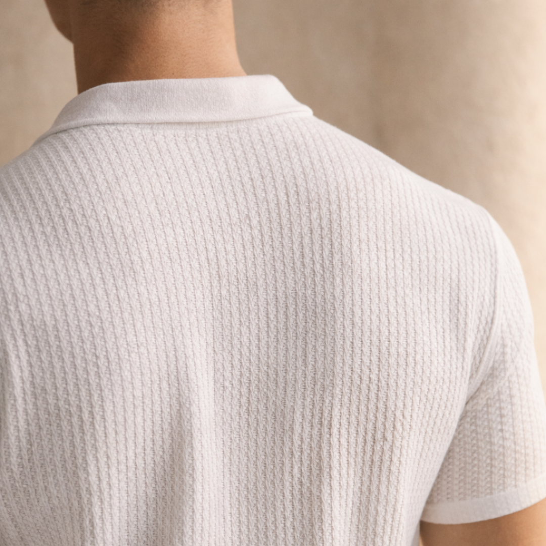 Men's Waffle Knit Short Sleeve Shirt - Casual Comfort for Everyday Wear