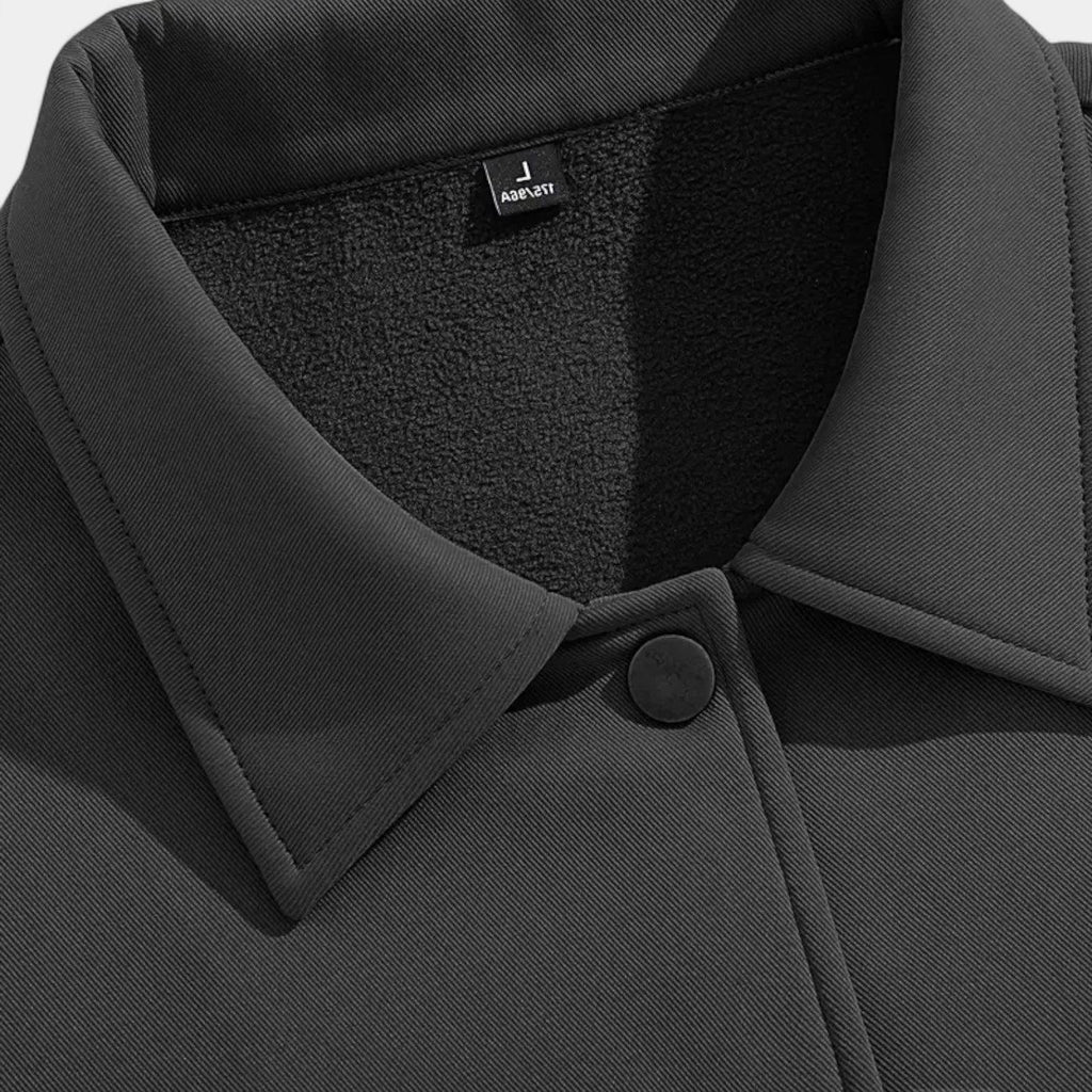 Men's Waterproof Twill Harrington Jacket with Fleece Lining for Cold Weather Wear