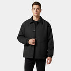 Men's Waterproof Twill Harrington Jacket with Fleece Lining for Cold Weather Wear