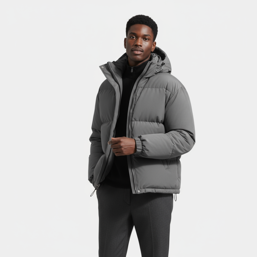 Men's Waterproof Windproof Down Puffer Jacket for Winter Outdoor Activities