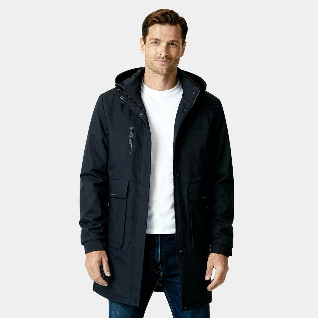 Men's Windproof Waterproof Long Parka Jacket for Winter Outdoor Activities