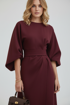 Midi Work Dress in Soft Fabric - Professional Style for Office Wear