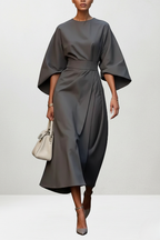 Midi Work Dress in Soft Fabric - Professional Style for Office Wear