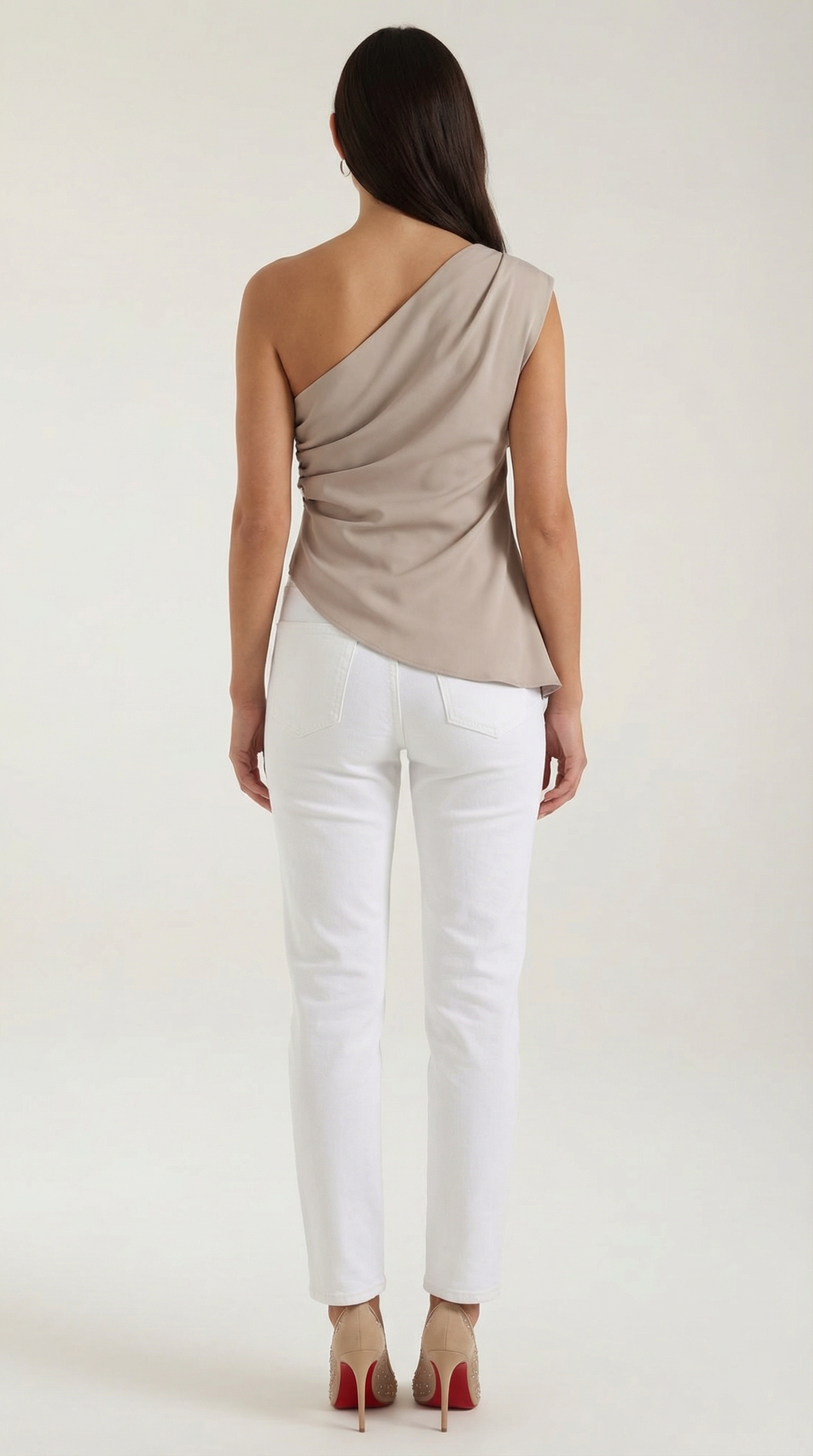 One-Shoulder Sleeveless Top - Lightweight Fabric - Casual Wear - Perfect for Summer Outings