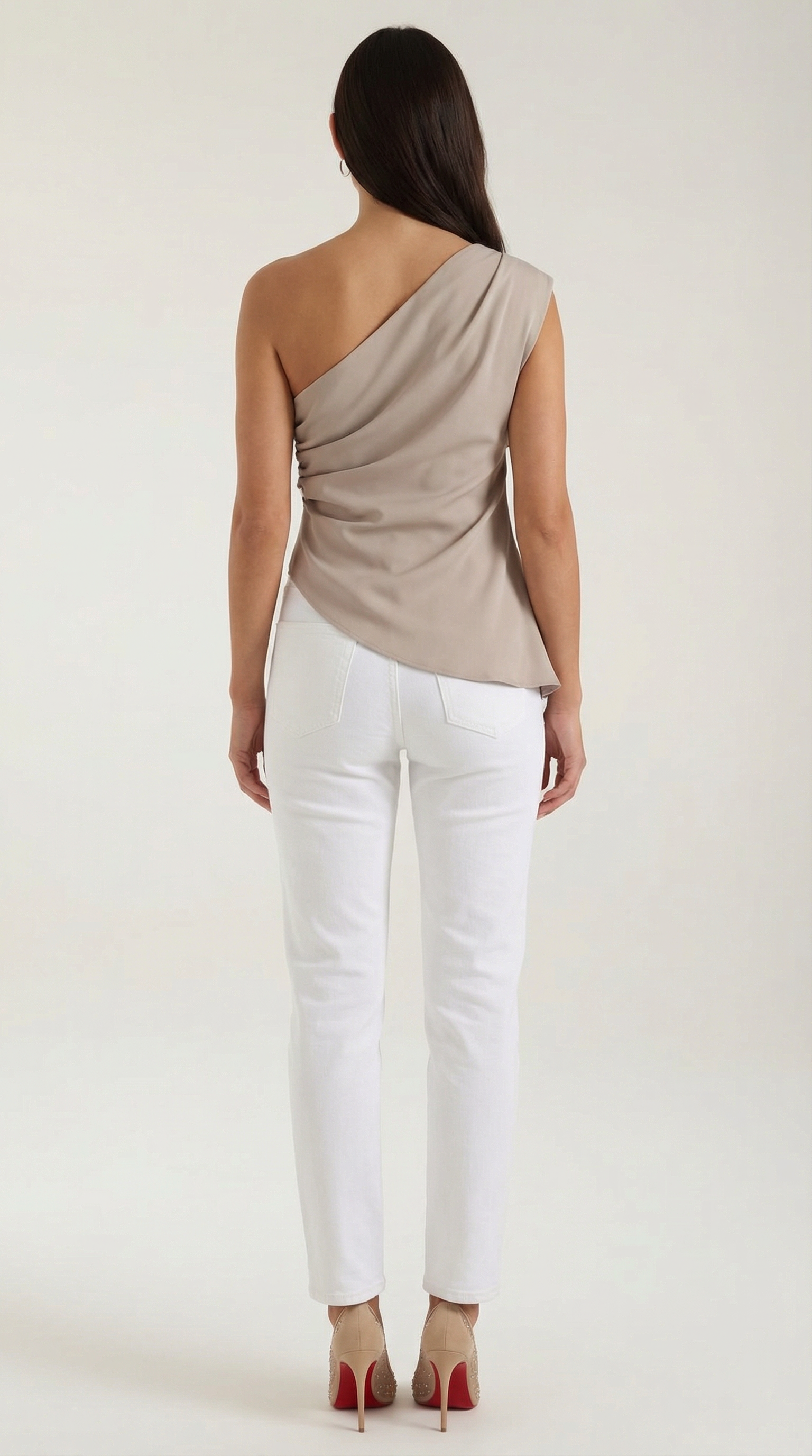 One-Shoulder Sleeveless Top - Lightweight Fabric - Casual Wear - Perfect for Summer Outings