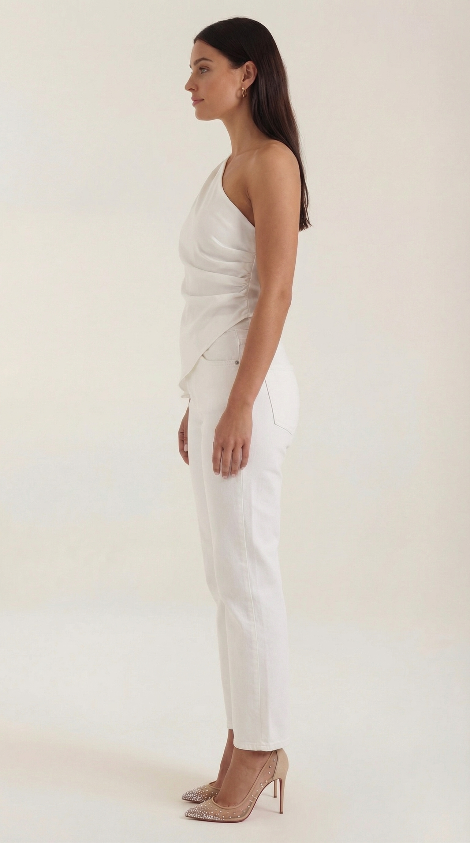 One-Shoulder Sleeveless Top - Lightweight Fabric - Casual Wear - Perfect for Summer Outings