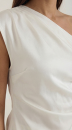 One-Shoulder Sleeveless Top - Lightweight Fabric - Casual Wear - Perfect for Summer Outings