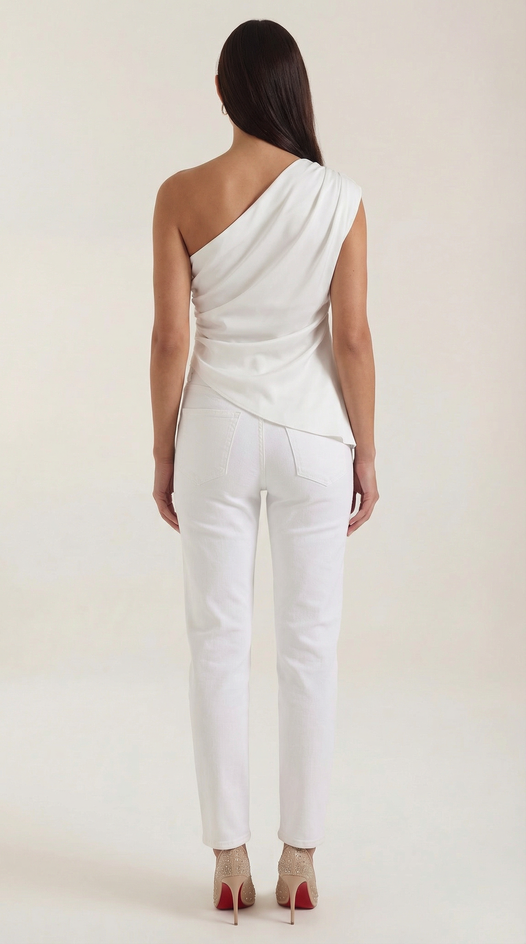 One-Shoulder Sleeveless Top - Lightweight Fabric - Casual Wear - Perfect for Summer Outings